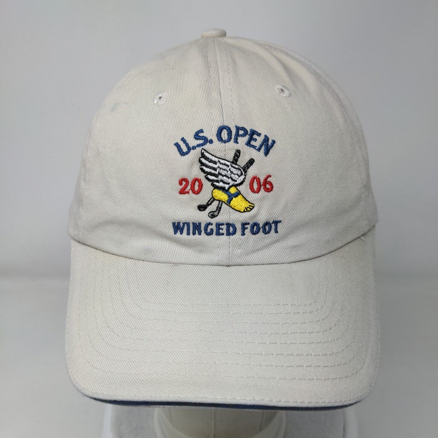 US Open 2006 Winged Foot USGA Member Slideback Hat Tan OS Adjustable Embroidered