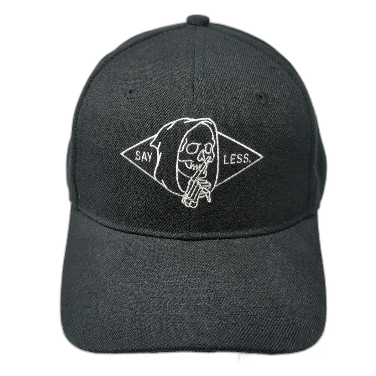 GLD Say Less Reaper Snapback Hat Black One Size Acrylic Wool Embroidered Graphic
