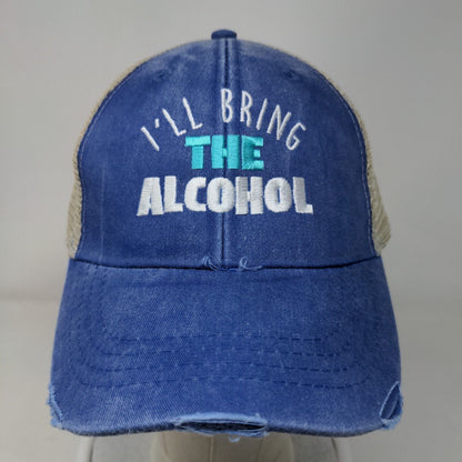 I'll Bring The Alcohol Trucker Hat Multicolor One Size Mesh Back Distressed