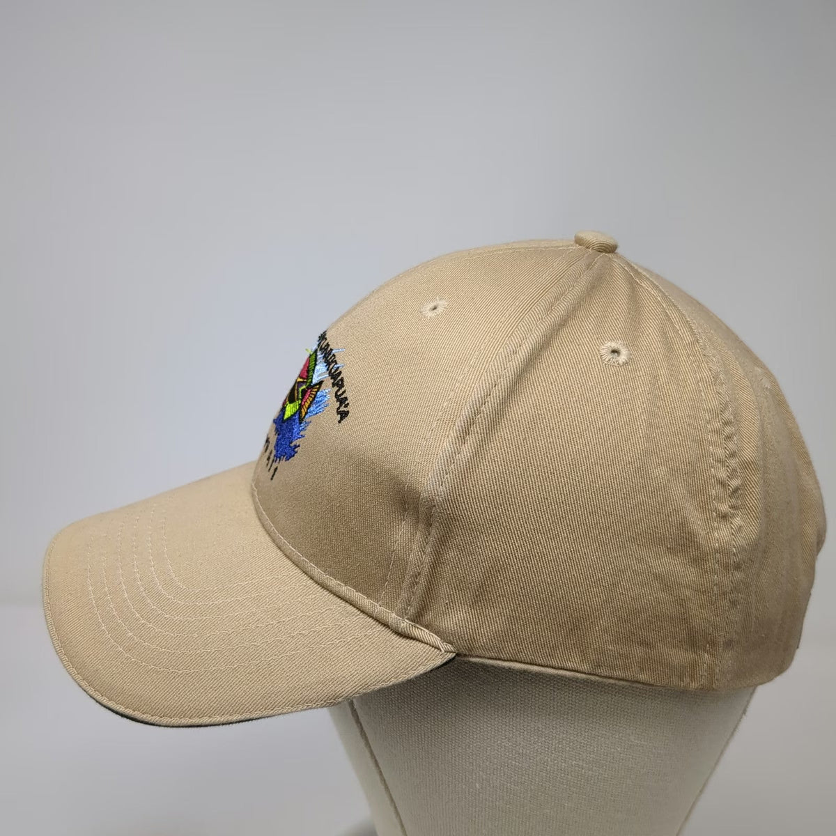 Hawaiian Headwear Baseball Cap Beige One Size Hawaii Fish Embroidered Humu Hat