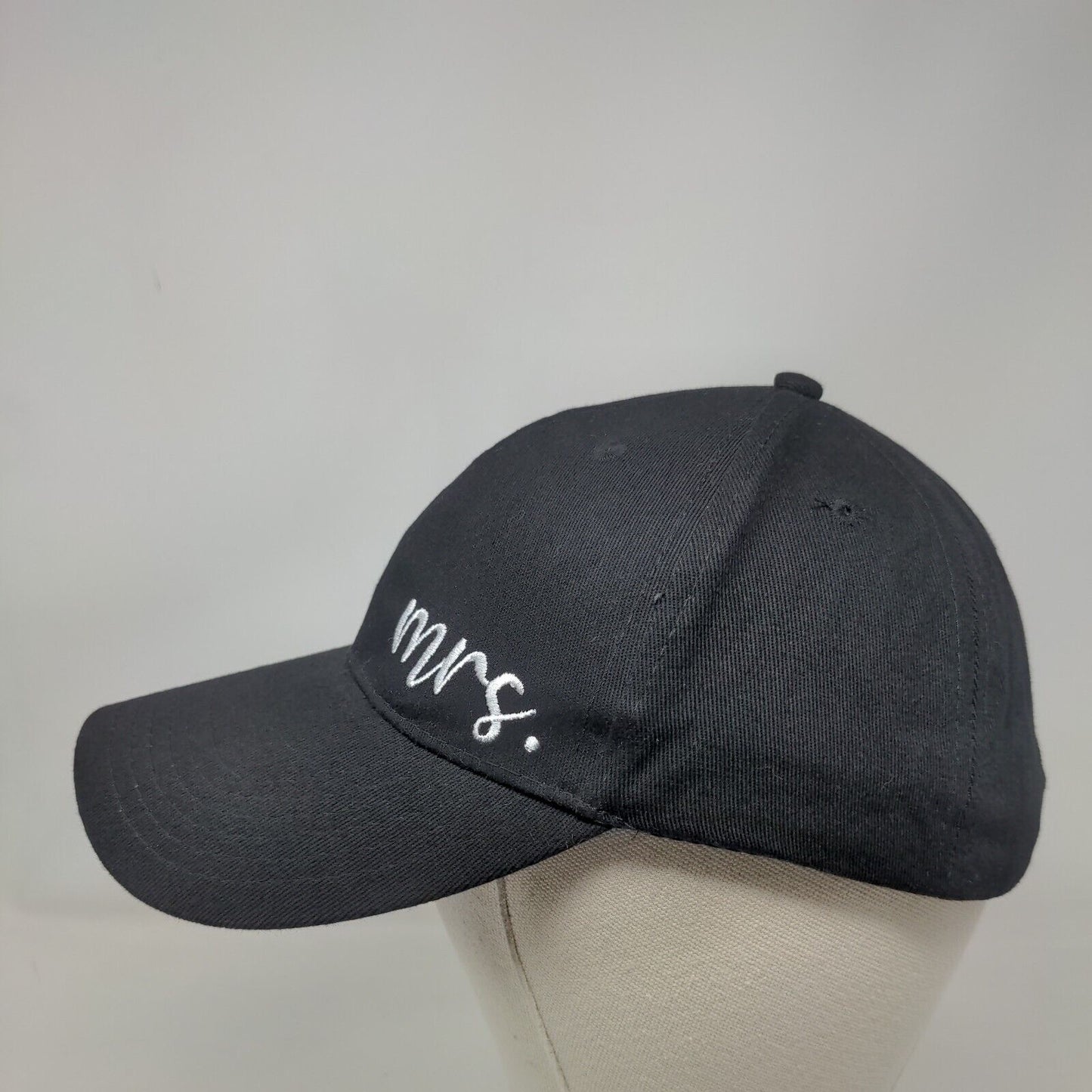Mrs. Slideback Hat Black One Size Adjustable Embroidered 6 Panel