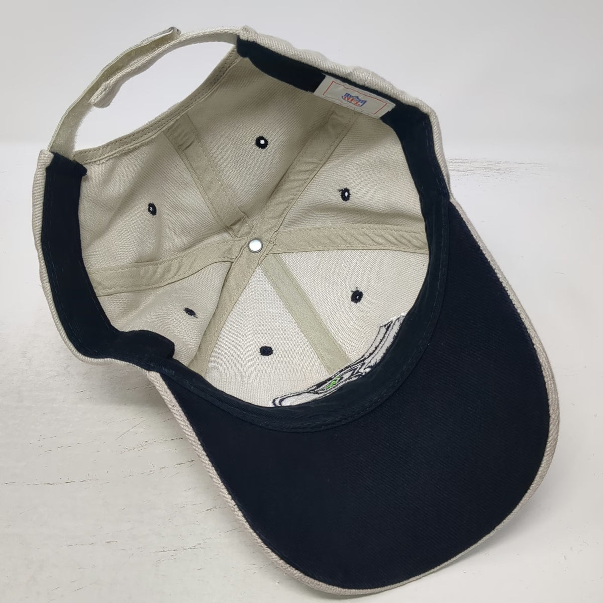 Seattle Seahawks NFL Top of the World Hat Cap Beige Blue One Size Strapback