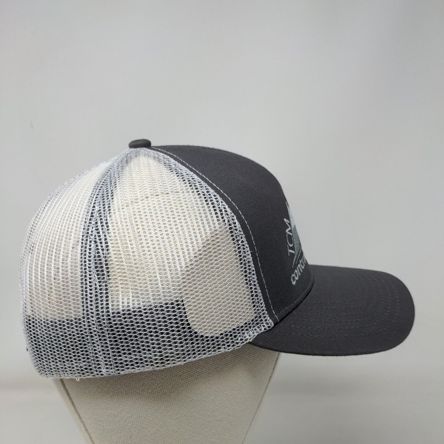 TCM Contractor's Edge Snapback Trucker Hat Gray OSFM Embroidered Mesh Back OC