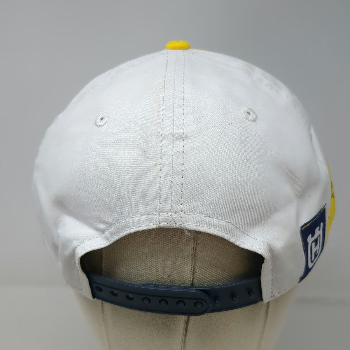 New Era Snapback Hat Blue White Yellow One Size Husqvarna Signed Colton Haaker