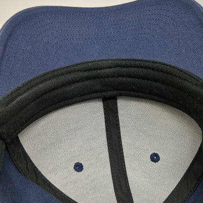 Quiksilver Snapback Blue One Size Hat Yellow Logo Structured Curved Brim 6-Panel