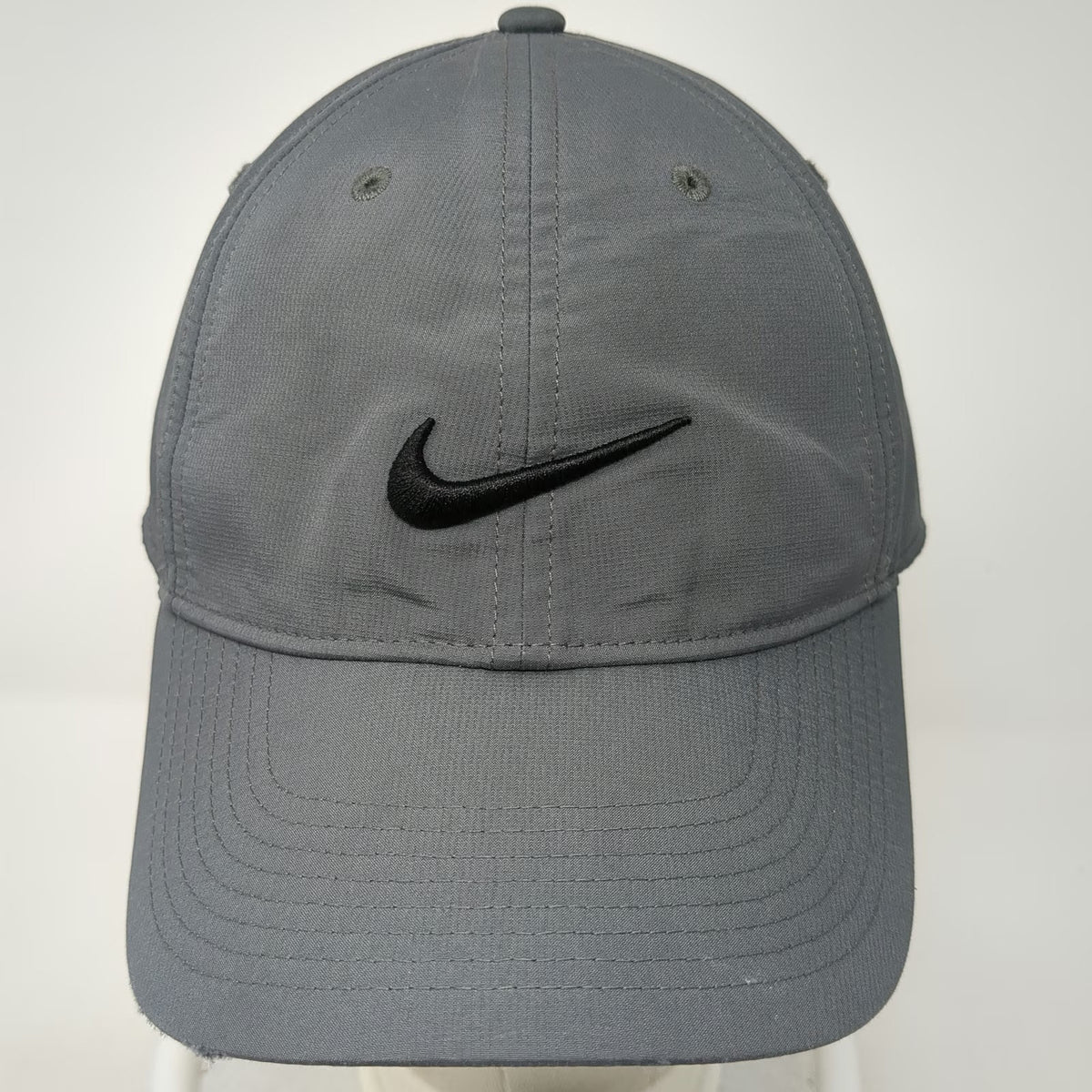 Nike Baseball Cap Gray One Size Hat Dri-Fit Legacy91 Strapback Swoosh Polyester