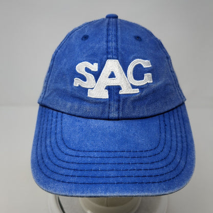 SAC Strapback Hat Blue One Size Adjustable Embroidered Solid Hit Wear
