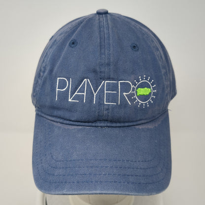 Player Slideback Baseball Cap Blue One Size Adjustable Embroidered Denim