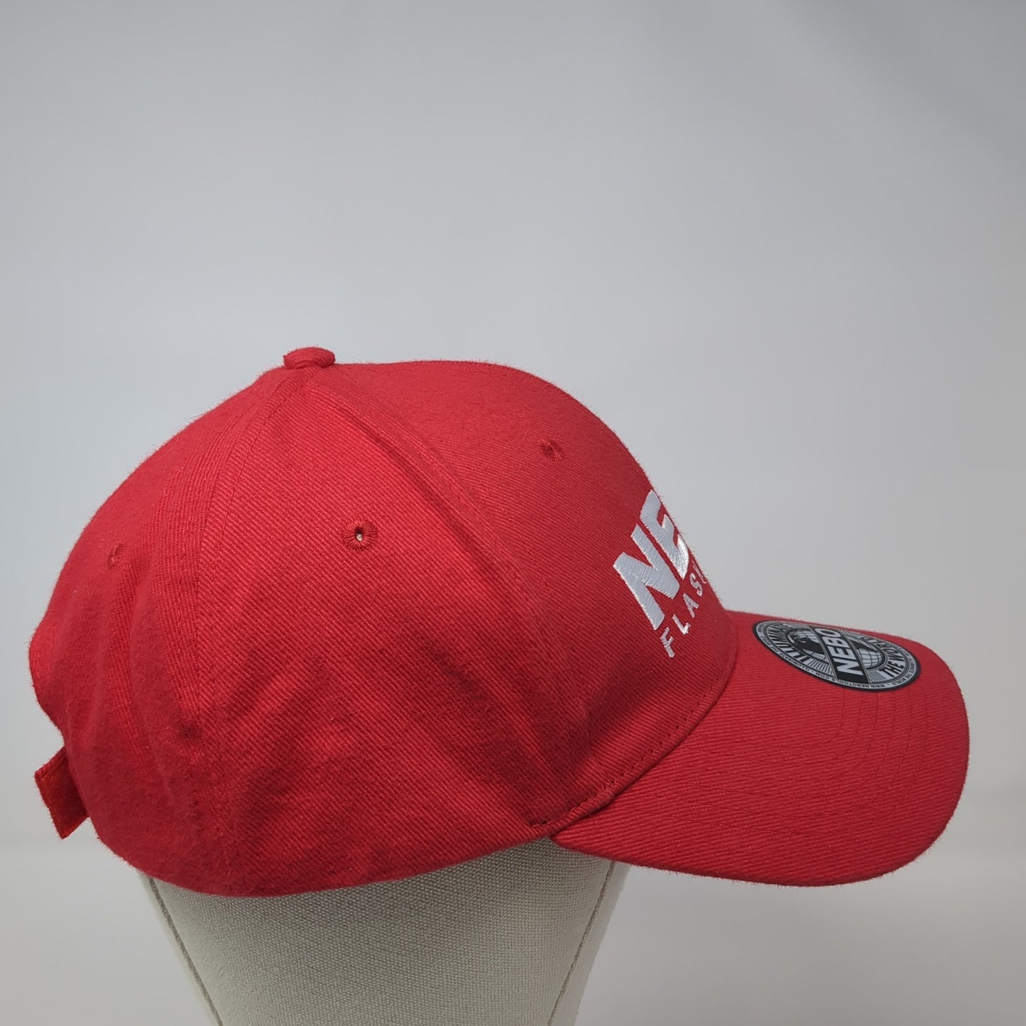 NEBO Flashlights Strapback Hat Red One Size Adjustable Embroidered
