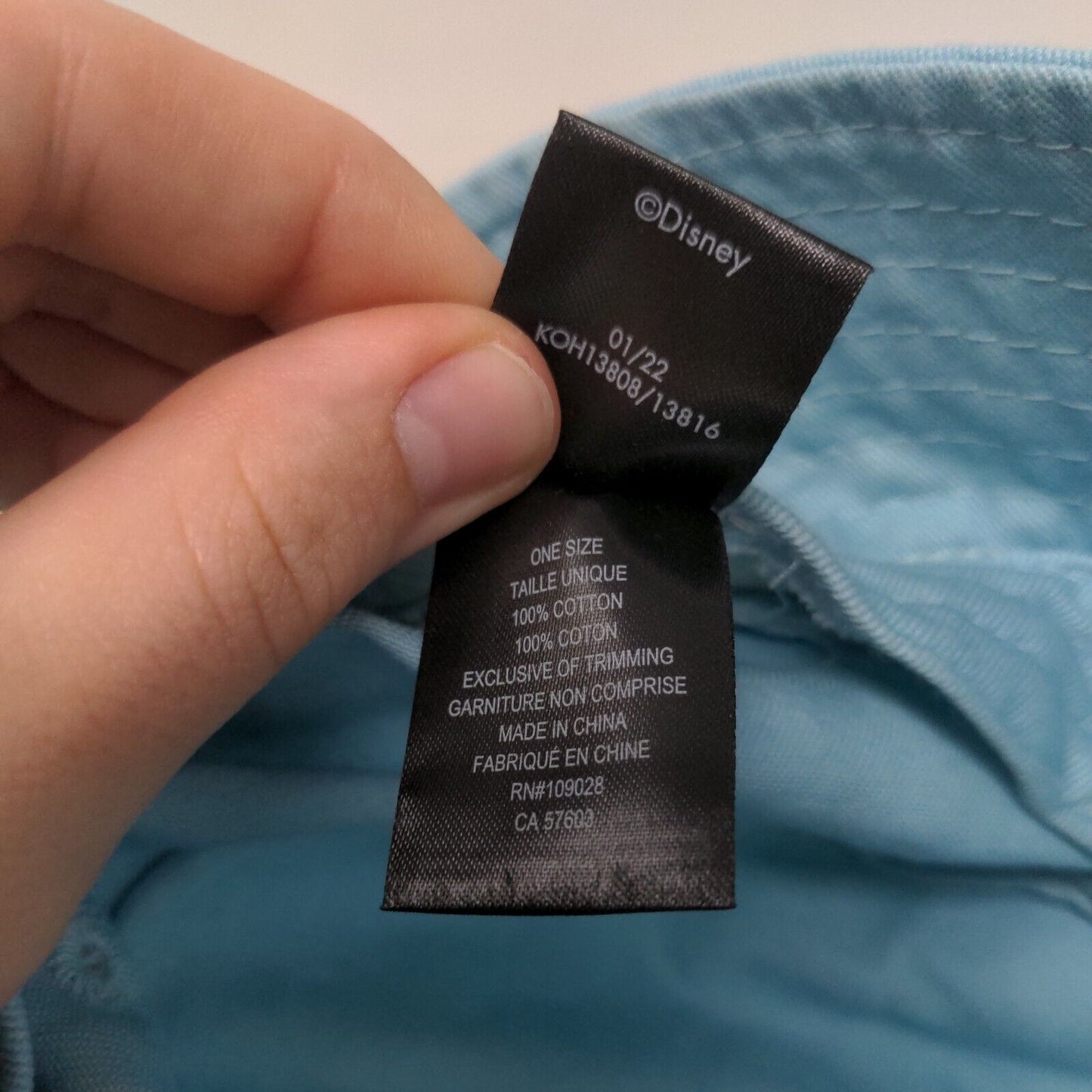 Disney Bambi Butterfly Bucket Hat Blue One Size Embroidered Vent Holes