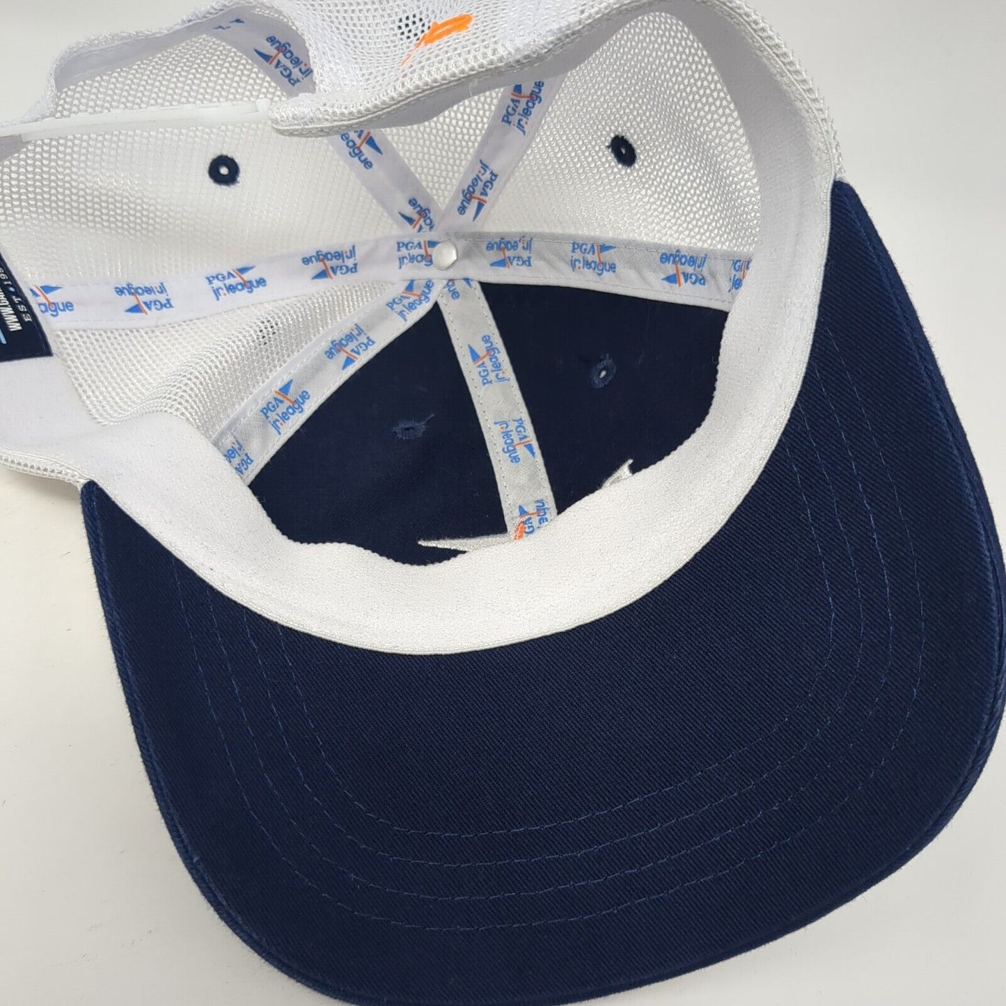 PGA Jr. League Snapback Trucker Hat Blue OS Adjustable Embroidered Mesh Back