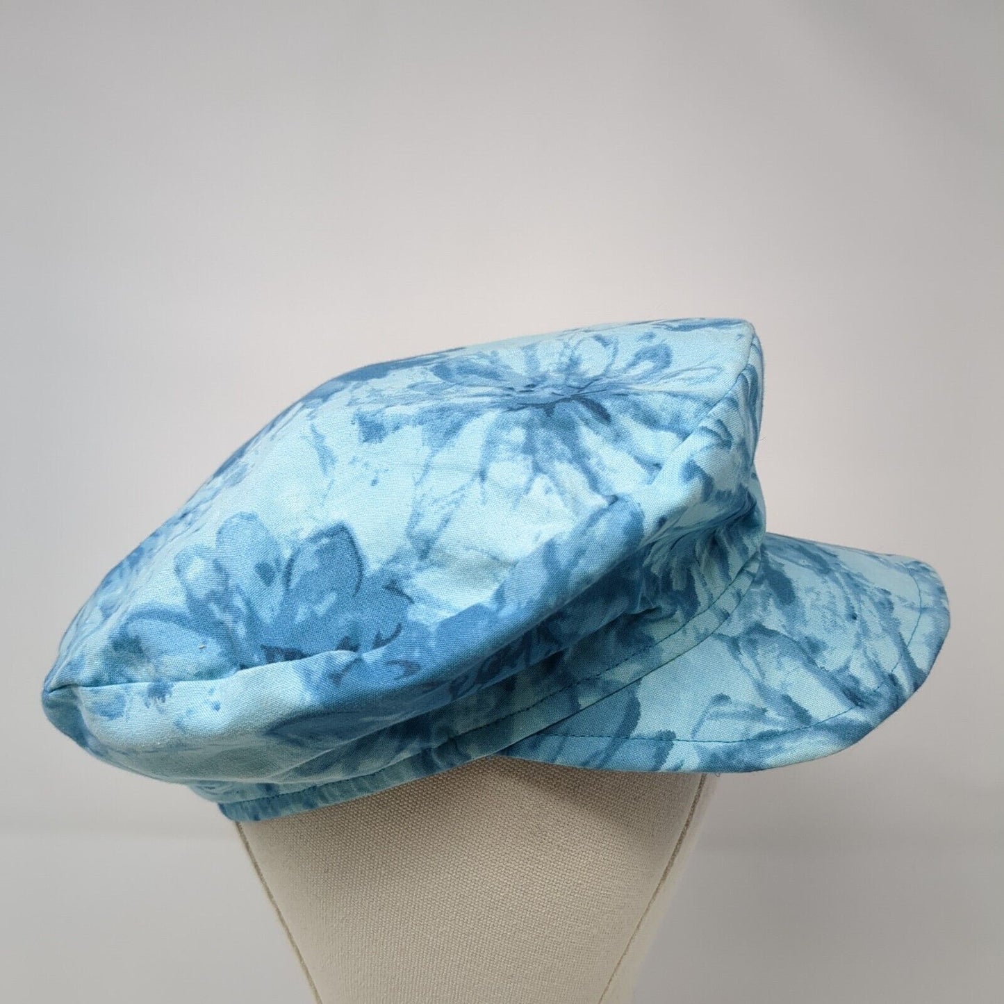 Custom Design By Lois Newsboy Cap Hat Blue One Size Tie Dye Blank