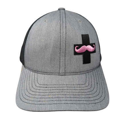 Cross Mustache Snapback Mesh Back Trucker Hat Gray One Size Richardson