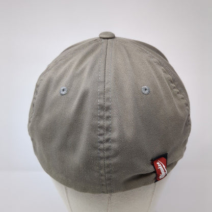 Milwaukee Fitted Hat Brown L/XL Flexfit Lightweight Vented Holes 6 Panel Yupoong