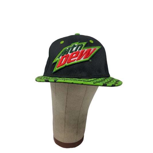 2016 MTN Mountain Dew Dew Snapback Flat Bill Hat Embroidered Logo Black & Green