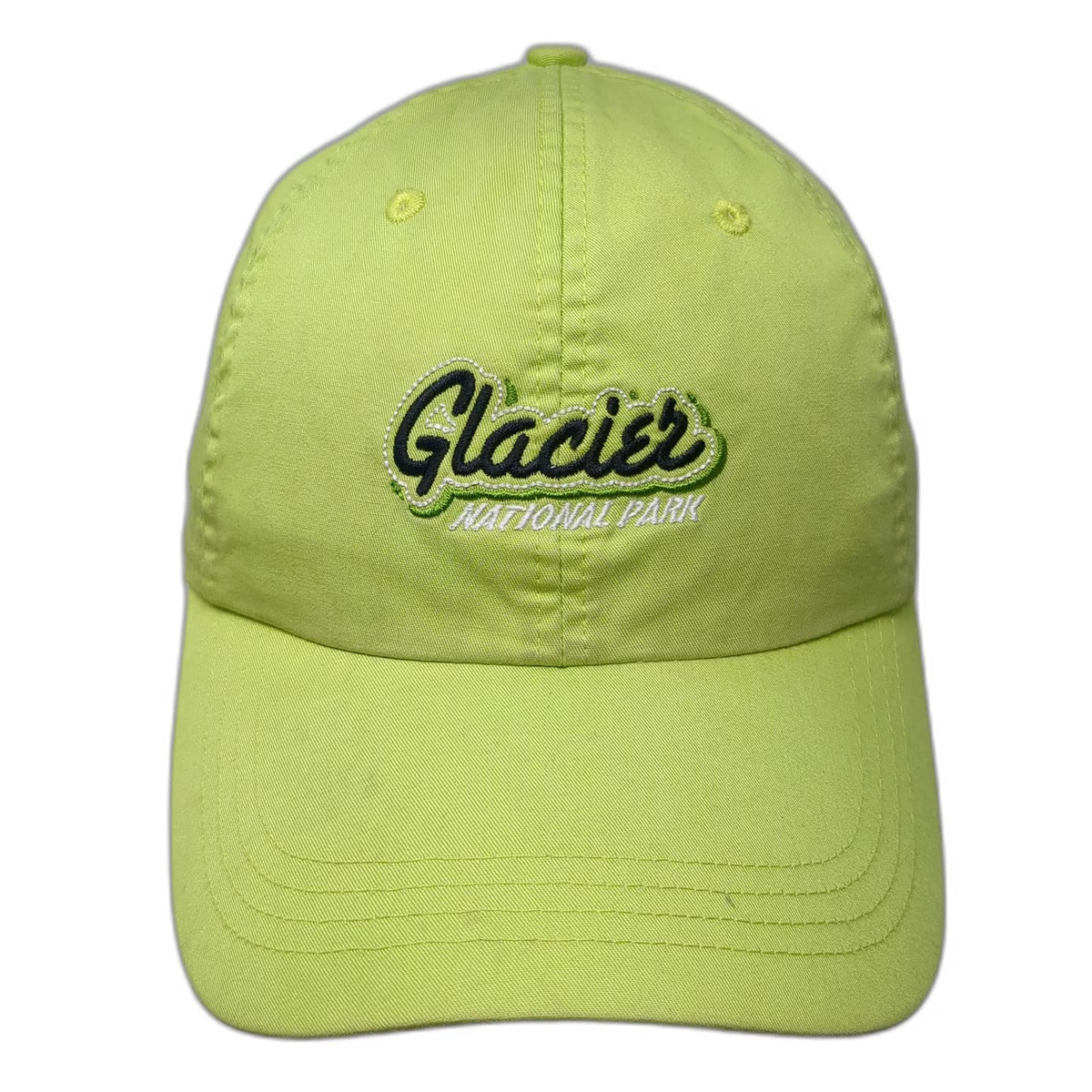 Ahead Baseball Cap Green One Size Glacier National Park Strapback Hat Cotton