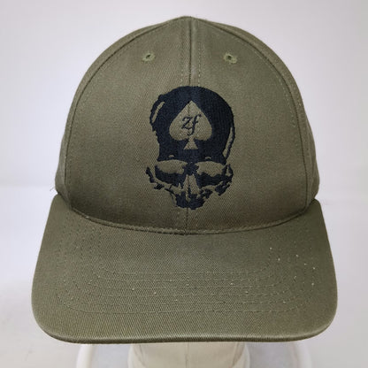 Zero Foxtrot Baseball Cap Green One Size Strapback USA Made Black Skull Ace Hat