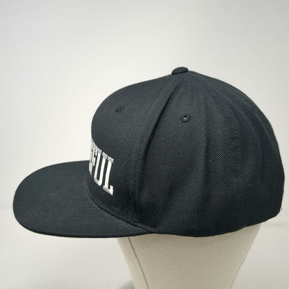 Spiritual Gangster Snapback Black Hat One Size Grateful Green Underbrim Wool