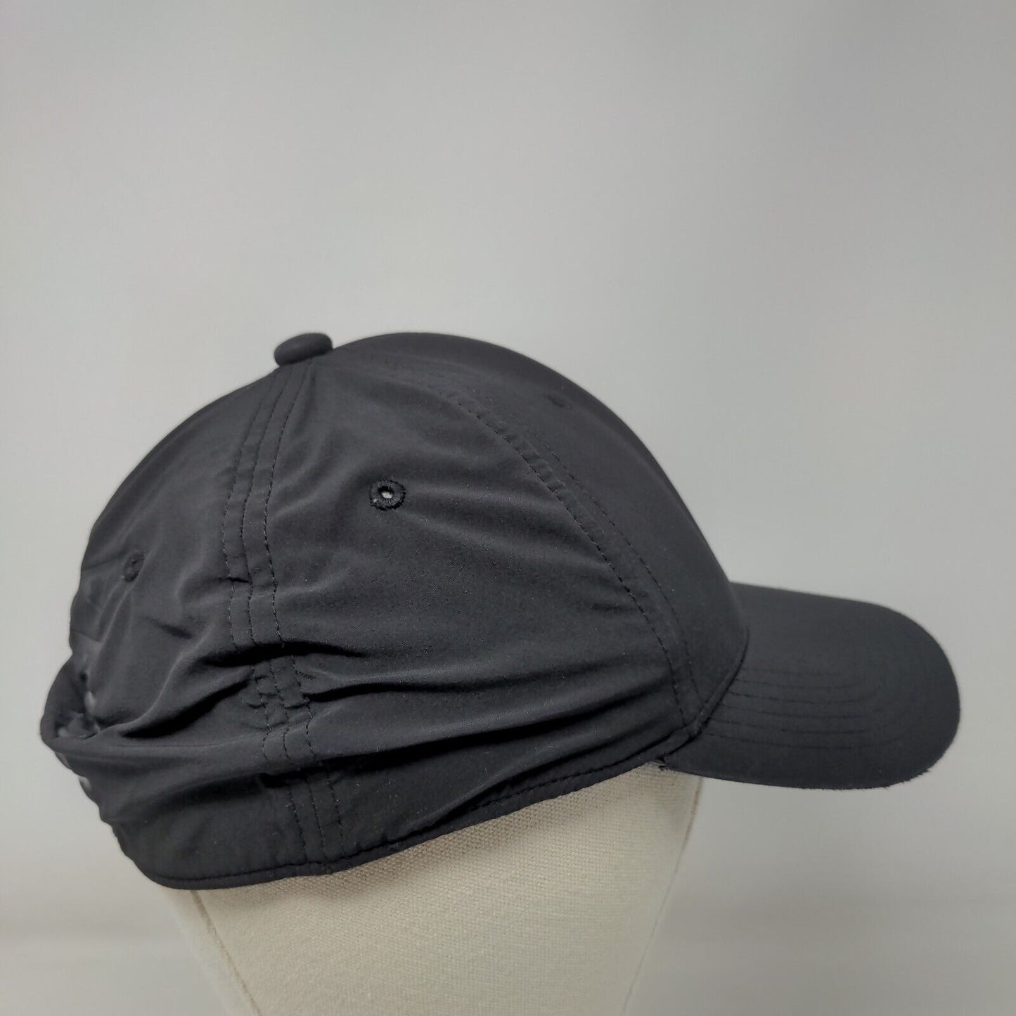 PUMA Stretch Fitted Hat Black S/M Lightweight Vented Holes 6 Panel Blank