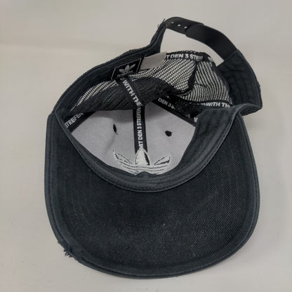 Adidas Trefoil Snapback Mesh Back Trucker Hat Black One Size 6 Panel
