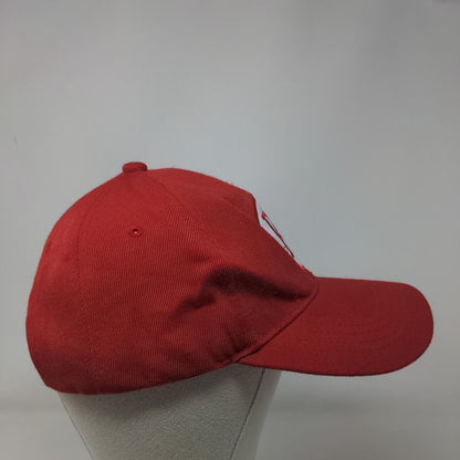 R Logo Strapback Hat Red One Size Embroidered Adjustable 6 Panel