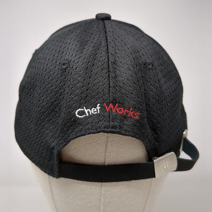 Chef Works Slideback Hat Black OSFA Embroidered Adjustable 6 Panel