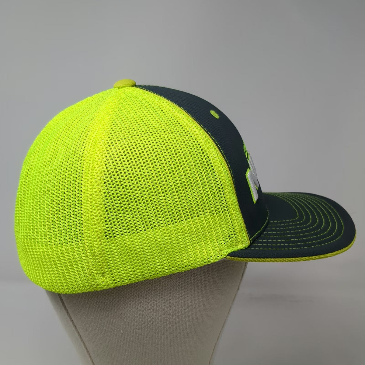 Pacific Headwear Baseball Cap Gray Yellow 7 3/8 Diamond Nation Mesh Hat 404M