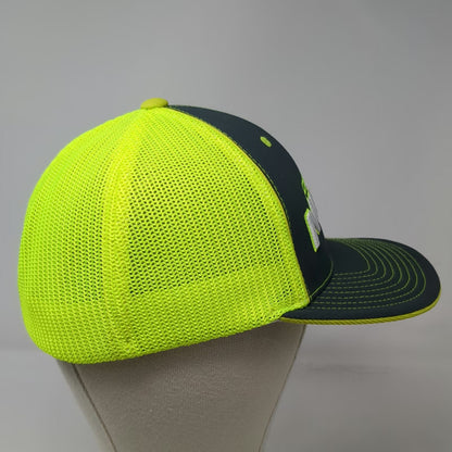 Pacific Headwear Baseball Cap Gray Yellow 7 3/8 Diamond Nation Mesh Hat 404M