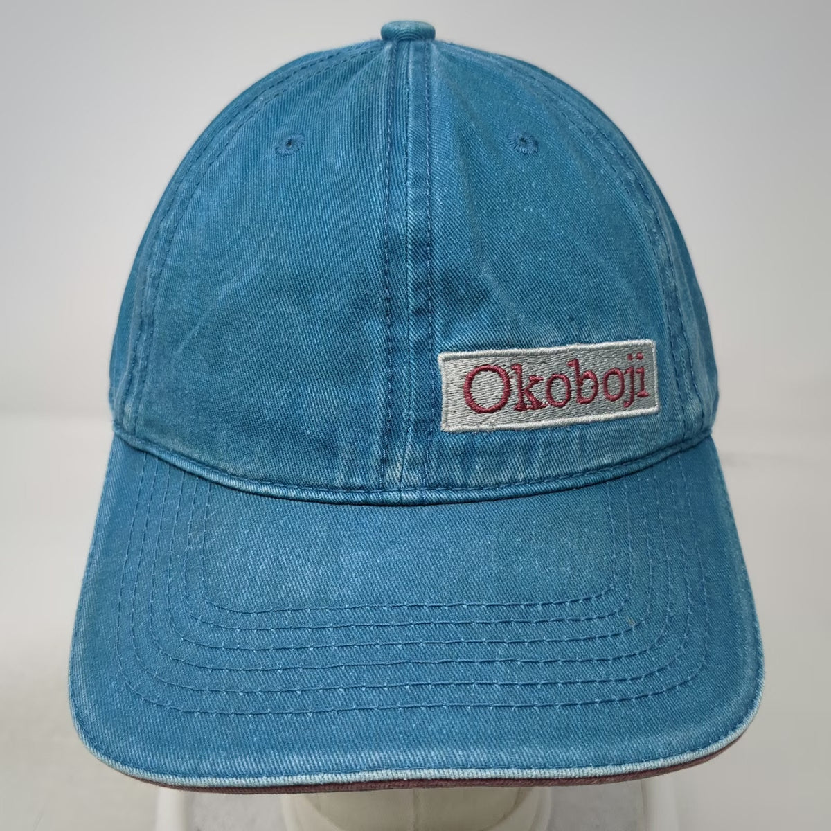 Jacobson Baseball Cap Blue One Size Okoboji Embroidery Slideback Iowa Lake Hat