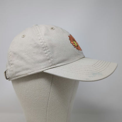 Life is Good Baseball Cap Beige One Size Daisy Flower Pink Spray Effect Hat