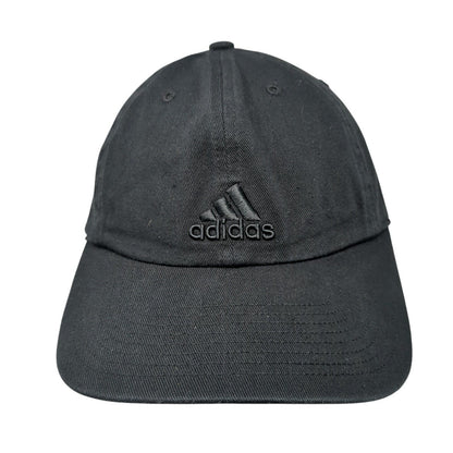 Adidas Slideback Hat Black One Size Adjustable Embroidered Vented Holes 6 Panel
