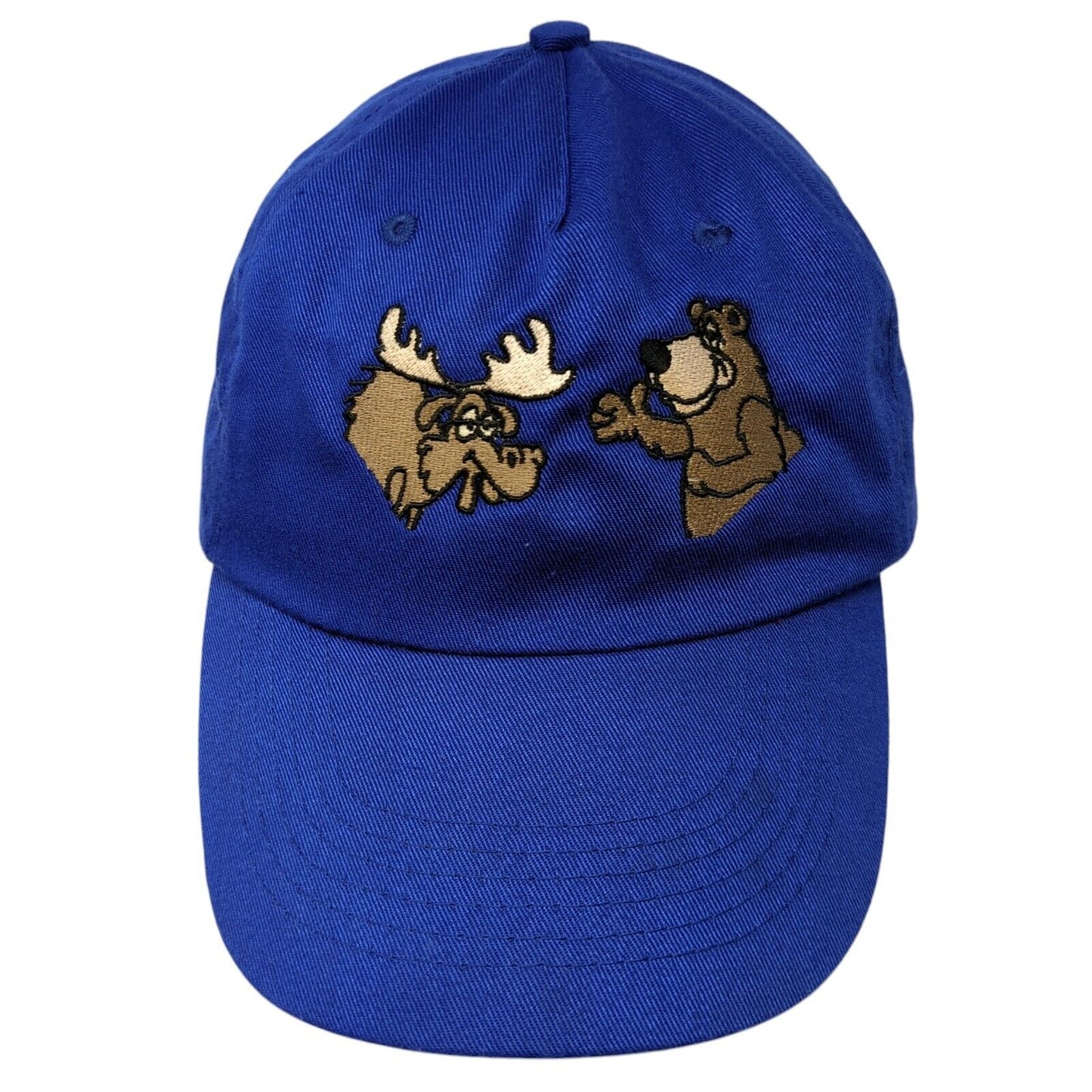 Hit Wear Strapback Hat Blue One Size Adjustable Embroidered 6 Panel Polyester