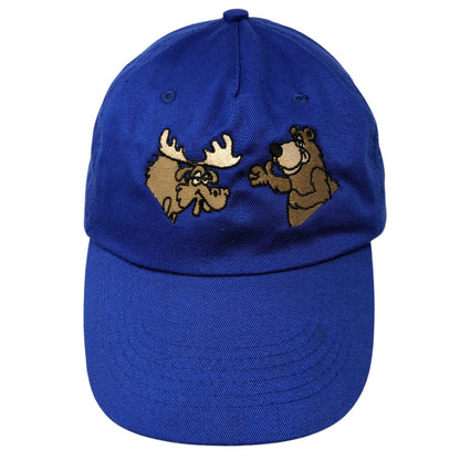 Hit Wear Strapback Hat Blue One Size Adjustable Embroidered 6 Panel Polyester