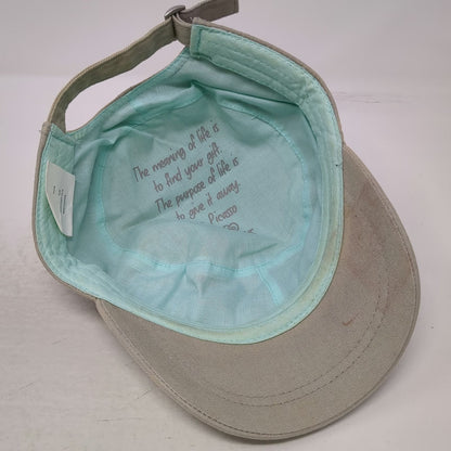 Trust Your Journey Army Cap Beige One Size Picasso Quote Heart Patterned Hat
