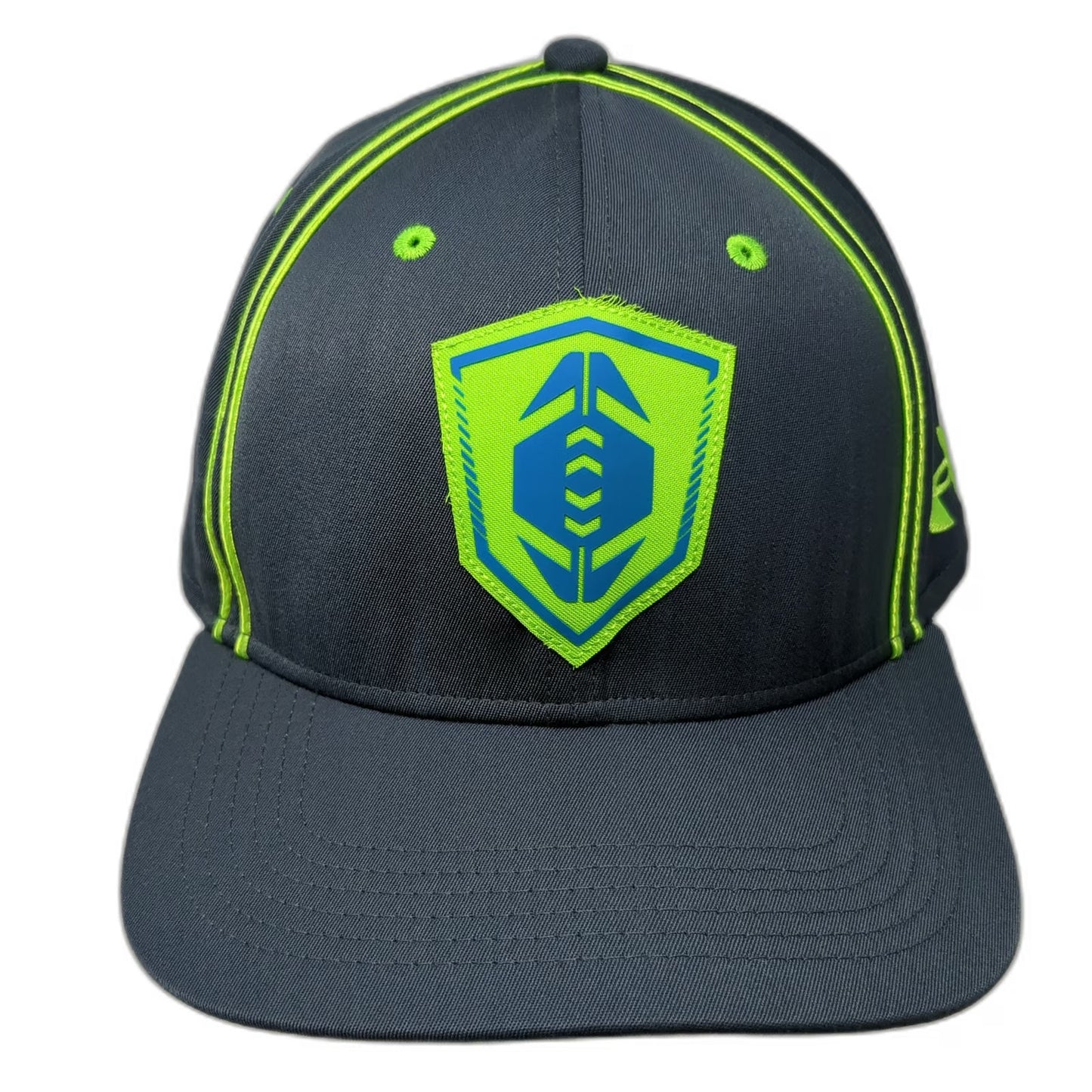 Under Armour All America Snapback Hat Gray One Size Neon Shield Patch Piping