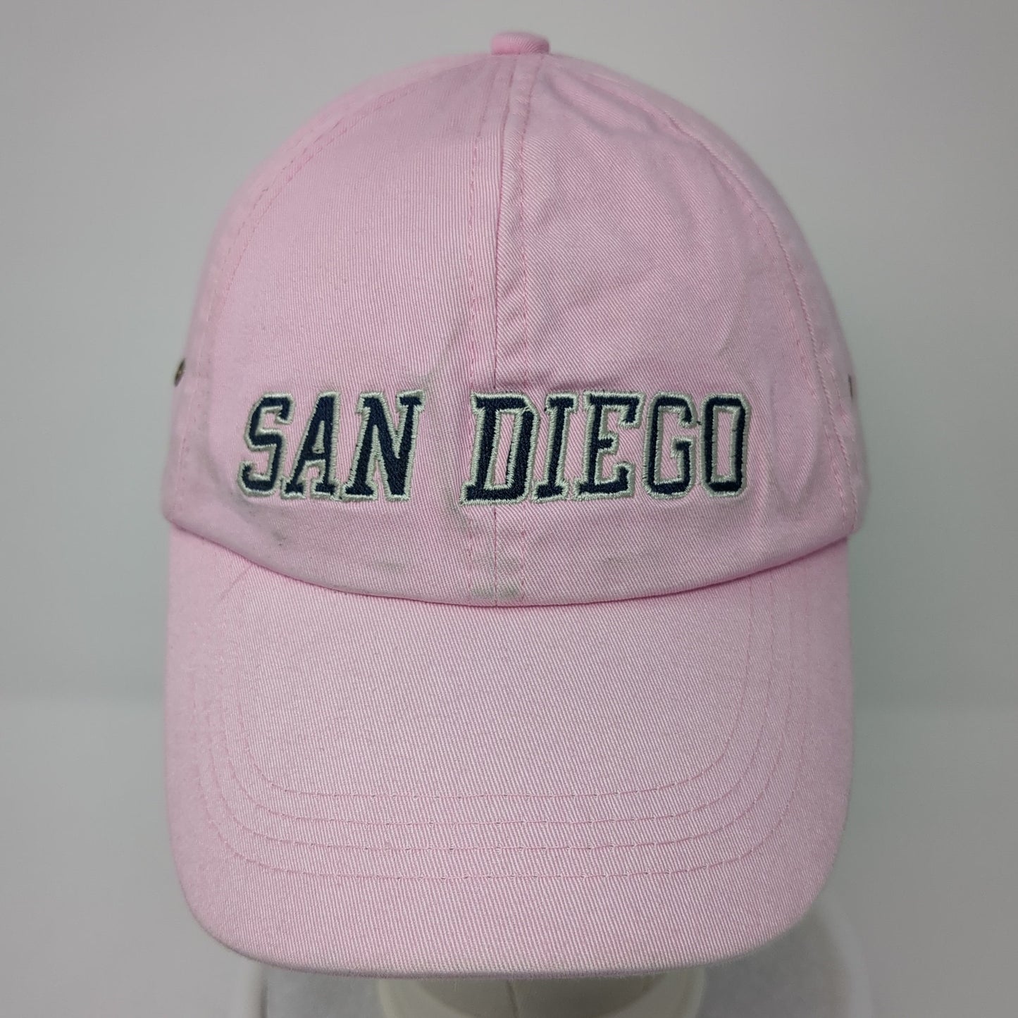 San Diego Slideback Baseball Cap Pink One Size Adjustable Embroidered 6 Panel