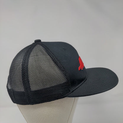 Haas Snapback Mesh Back Trucker Hat Black OSFA Adjustable Embroidered