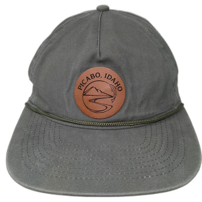 Ouray 5 Panel Green One Size Leather Patch Rope Picabo Idaho Cotton Trout Hat