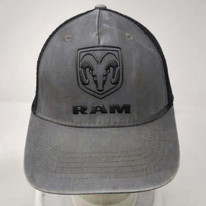 Outdoor Cap RAM Logo Gray Trucker Hat One Size Snapback Mesh Back Curved Brim
