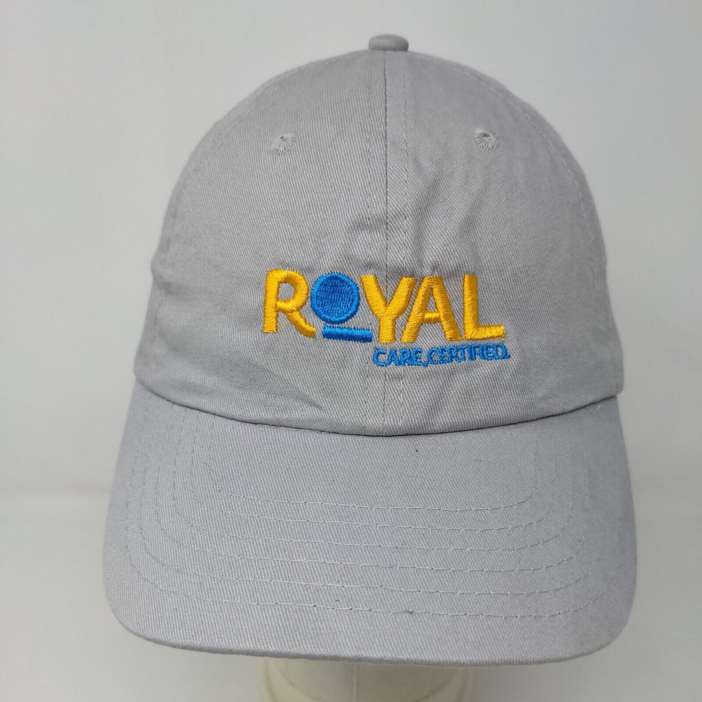 Royal Men's Strapback Hat Gray Adjustable 100% Cotton Embroidered Care Certified