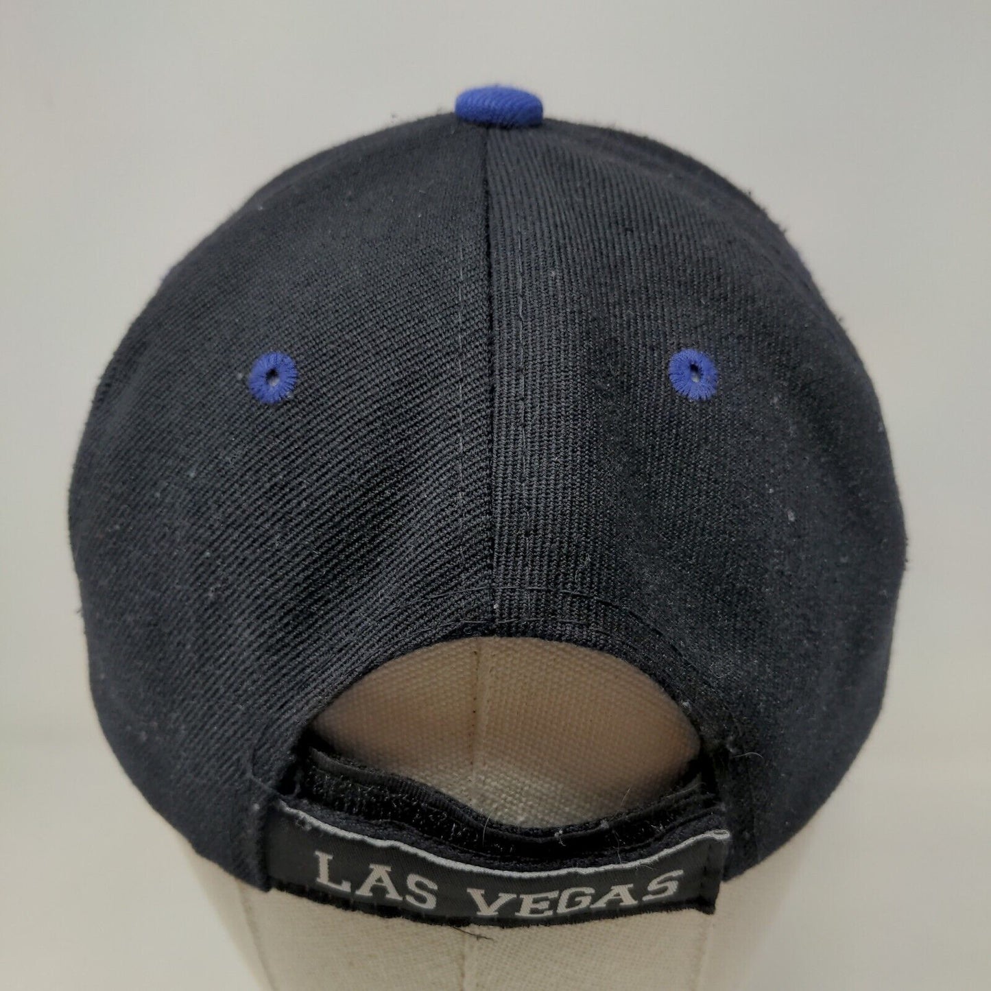 Chelona Men's Strapback Hat Black Blue Embroidered Las Vegas Logo