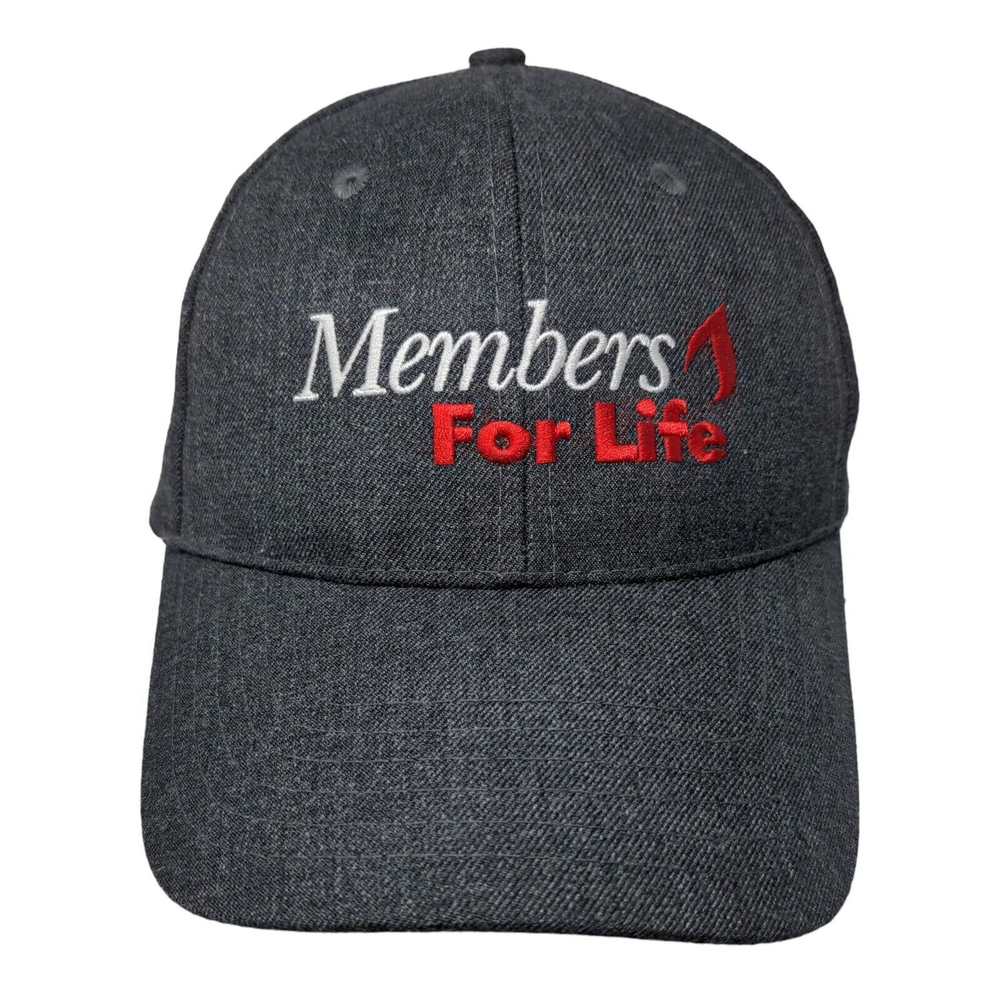 Members For Life Strapback Hat Gray One Size American Red Cross 6 Panel