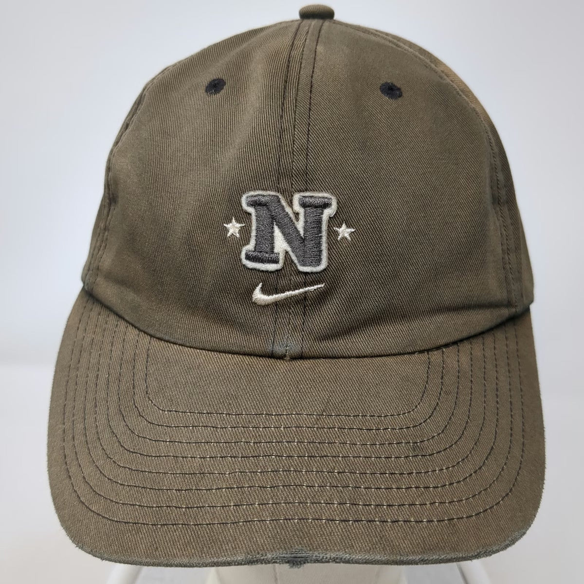 Nike Baseball Cap Brown One Size Athletics Block N Stars Hat Slideback Strap