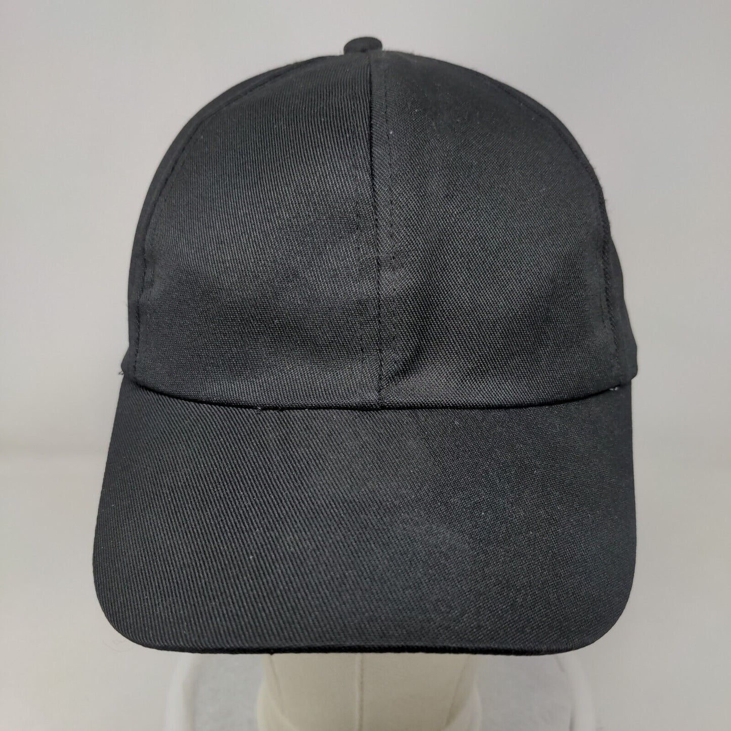 Unbranded Strapback Hat Black One Size Solid Blank Adjustable 6 Panel
