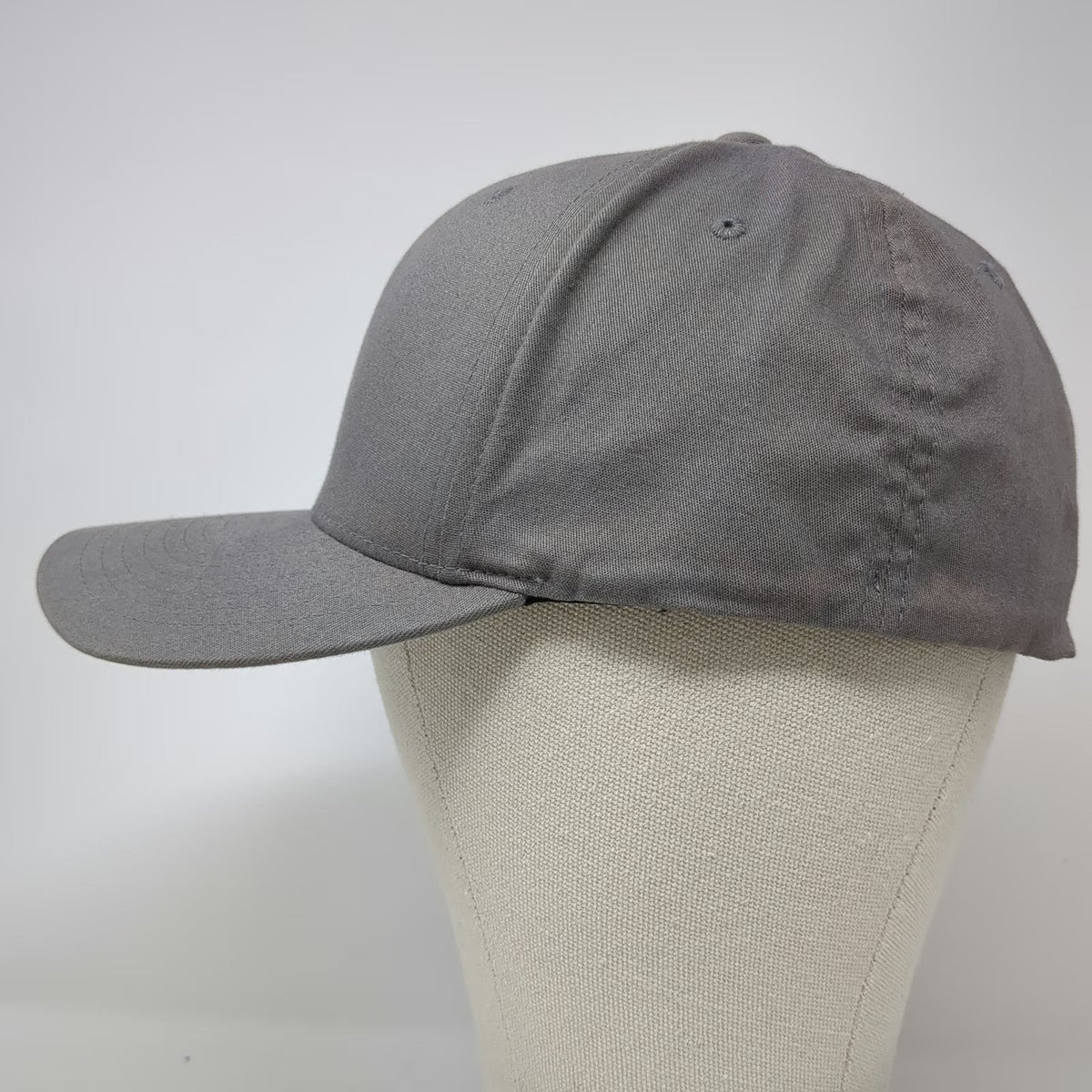 Flexfit Baseball Cap Gray XL Ascent Embroidered Logo Curved Brim Structured Hat
