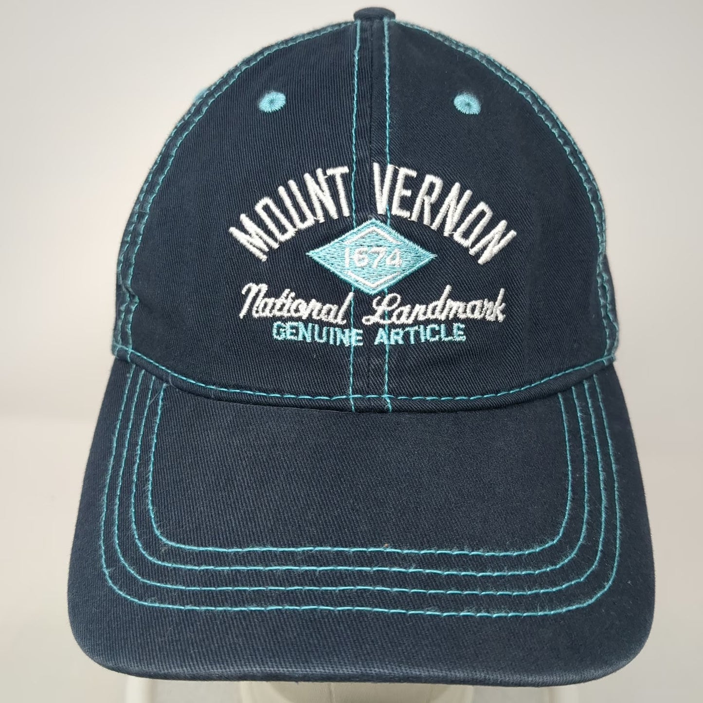 Prairie Mountain Blue One Size Baseball Cap Hat Mount Vernon Contrast Stitch