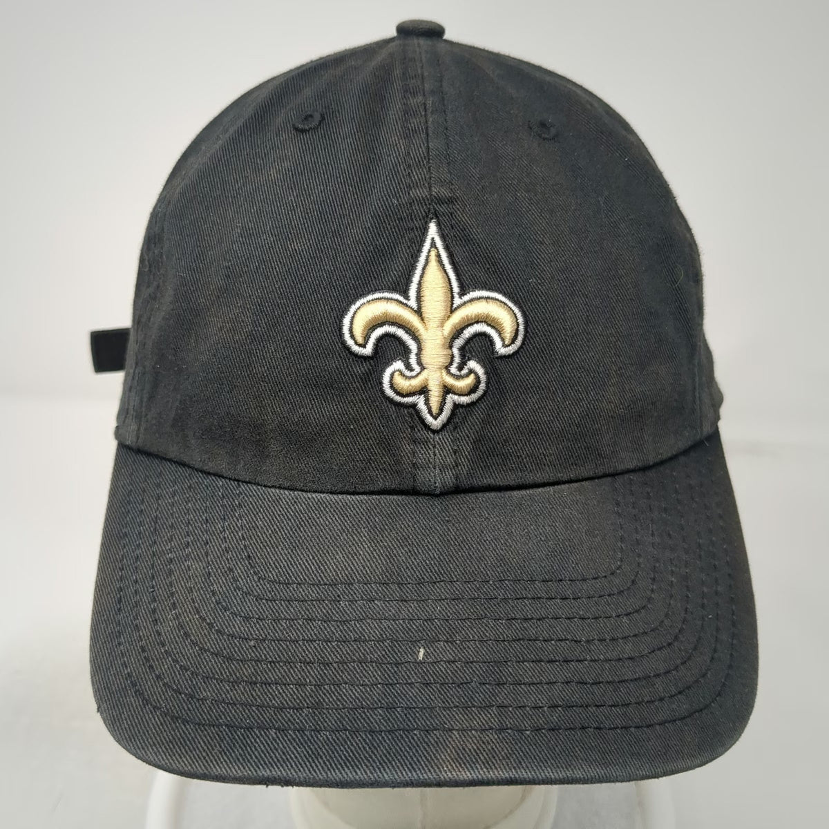 New Orleans Saints NFL '47 Black Cap One Size Hat Adjustable Strap Embroidered