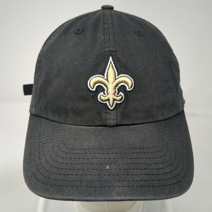 New Orleans Saints NFL '47 Black Cap One Size Hat Adjustable Strap Embroidered