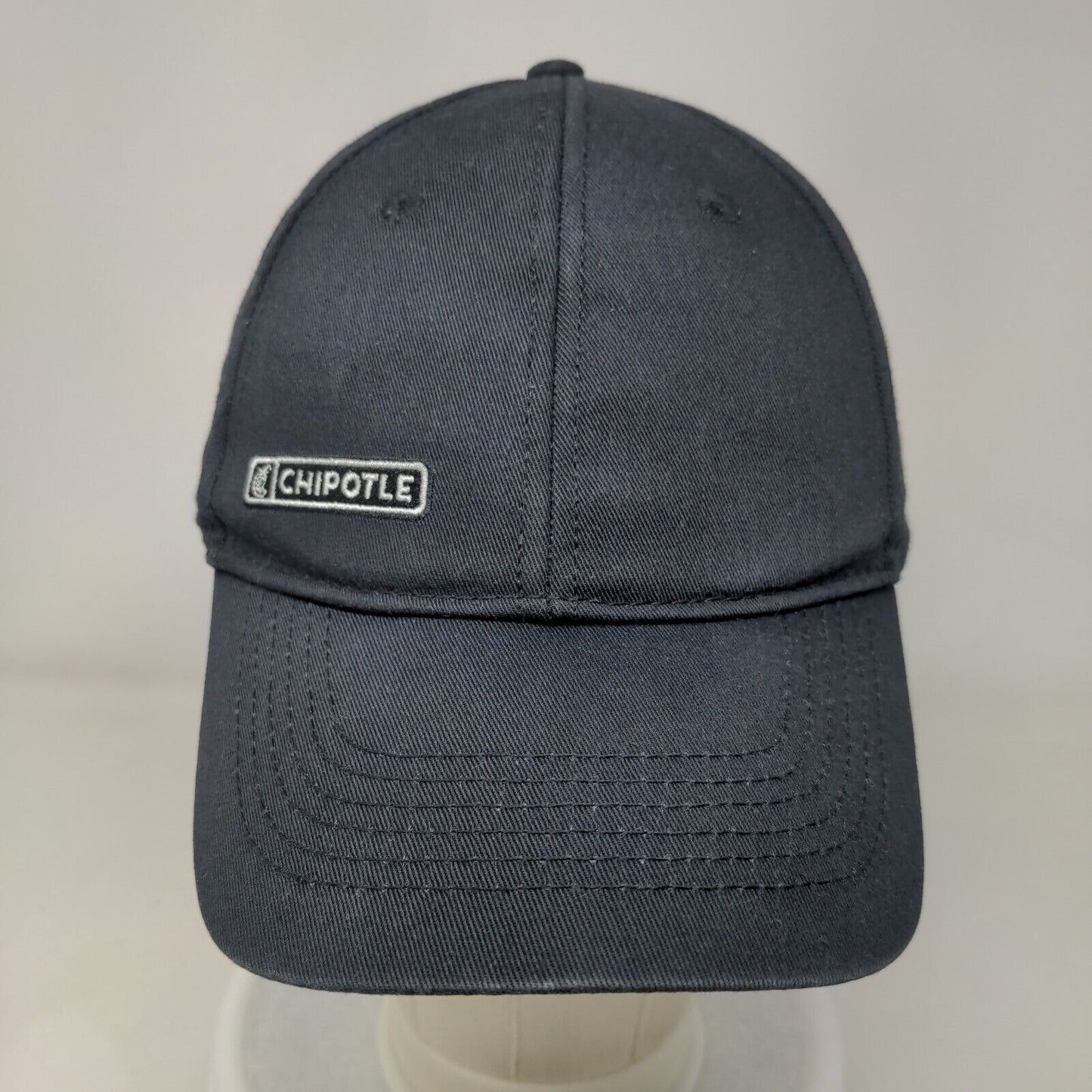 Chipotle Strapback Hat Black One Size Adjustable Embroidered 6 Panel Loomstate