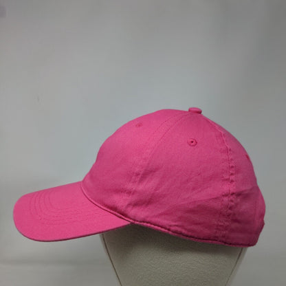 Unbranded Strapback Hat Pink One Size Adjustable Vented Holes 6 Panel Blank